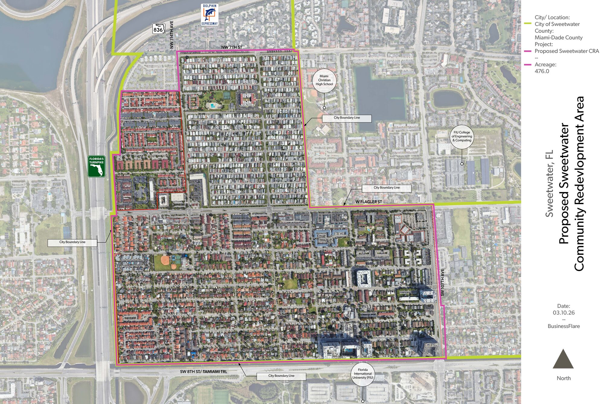 Proposed CRA boundary aerial